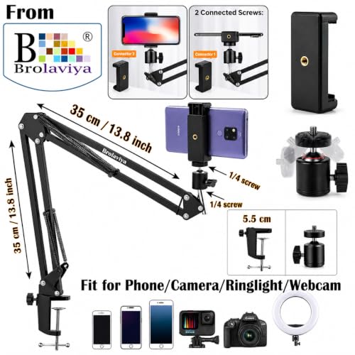 BROLAVIYA Overhead Video Mobile Stand, Black - Image 5