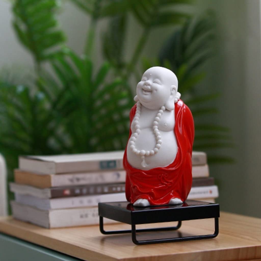 Estatuas de Buda 6.5En Standing Big-Bellied Smiling Buddha Statue Feng Shui y Wealth Buda Figura Figura Decoración de la Escultura Decoracion (tamaño : 9.5 * 8 * 16.5cm)
