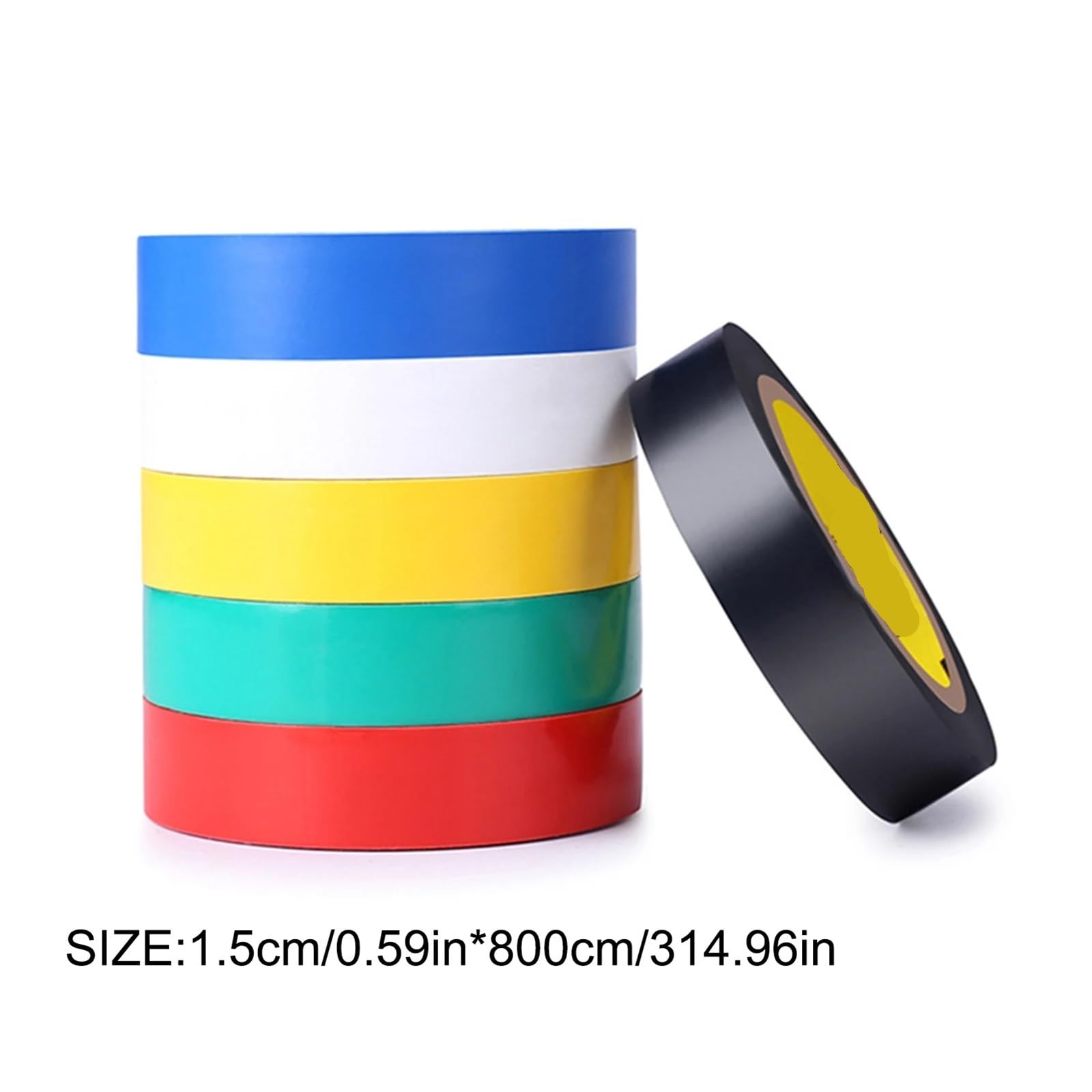 Isolierband 6 Stück Isolierband, 15 mm x 8 m, mehrfarbiges, elektrisches isolierendes Drahtwickelband, geeignet for den Innen- und Außenbereich(Multi-colored 6pcs)