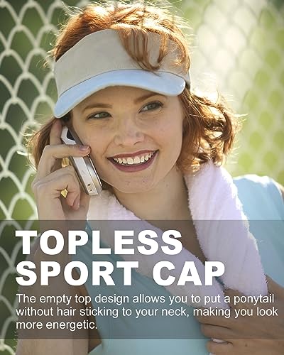 Image of Zylioo XXL Oversize Visor Hat,Large Athletic Cotton Sports Visor,Adjustable Small Solid Color Sun Cap