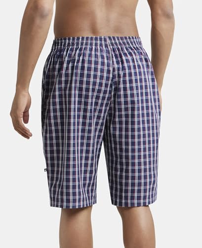 Image of Jockey 9005 Men's Super Combed Mercerized Cotton Woven Fabric Regular Fit Printed Bermuda with Side Pockets