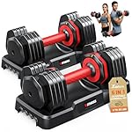 XDDIAS Adjustable Dumbbells Set of 2-25LB/55LB Dumbbells Set-1Sec Adjustable Weights-5 in 1 Free Weights Dumbbells Set with Effortless Tray/No-Slip Handle-Compact Size for Women/Men at Home Gym
