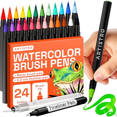 ARTISTRO 24 Watercolor Markers and Brush Pens
