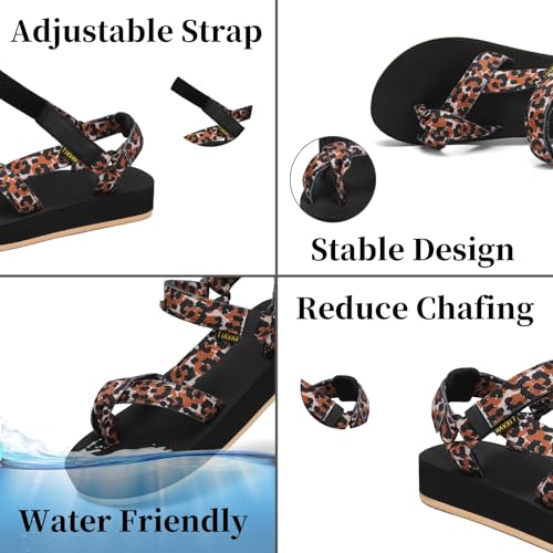 Image of Sport Walking Water Sandals for Women with Arch Support & Adjustable Straps Platform Sandals Women Height Increase