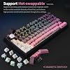 Glacier Skyloong HE75, Wired Detachable USB-C, Hot Swappable, Volume Knob, Side Print PBT Keycaps, Hall Effect Switches, Magnetic Keyboard (Contour/White)