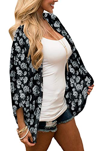 Image of CASURESS Women's Cardigan-Sheer Kimono Loose Summer Floral Print Cover Ups