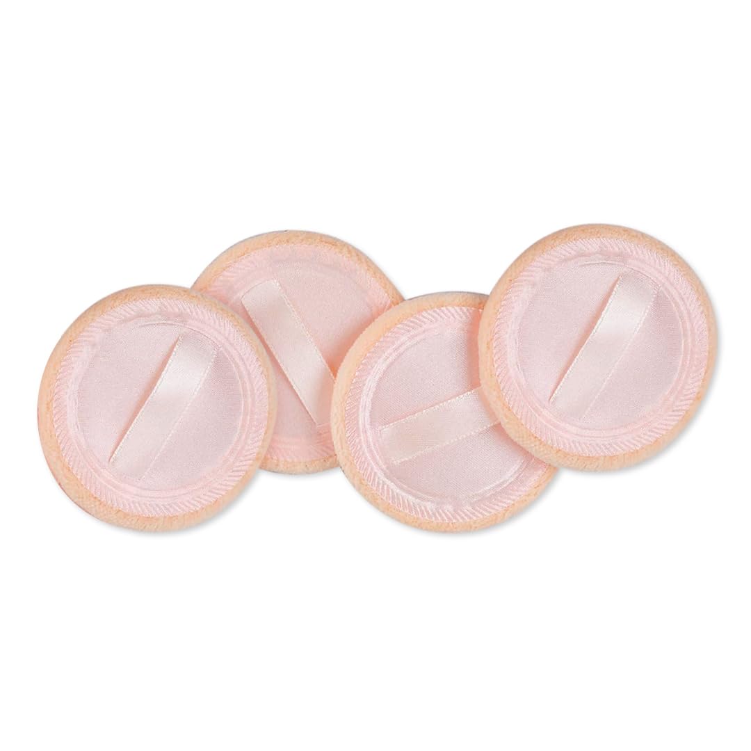 4Pcs Washable Powder Puff Soft Face Makeup Sponge, Loose powder Foundation Blending Sponges Set, Makeup Blender, Round Shape Reusable Cosmetic Powder Puff Wet & Dry Tool