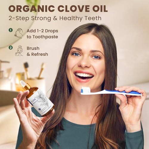 Image of HIQILI Clove Oil for Aromatherapy, Clean Spray, Soap Making, Candle Making | Value size for daily diffuser use and homemade candles, A versatile staple for your home - 100mL / 3.38 fl oz
