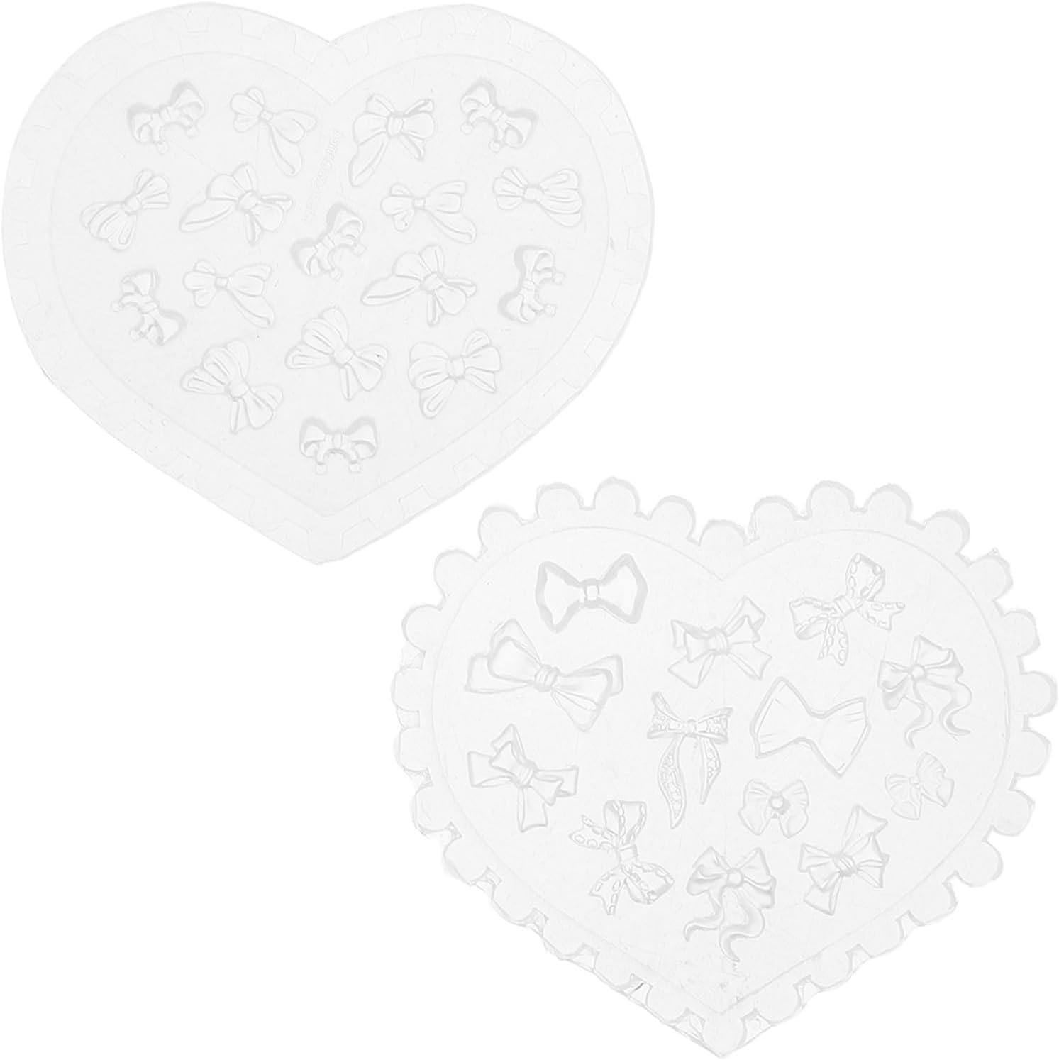 BESPORTBLE 2pcs Silicone Nail Art Bow Molds for Detailed Nail Charm Effects and Elaborate 3D Bow Patterns for Studio Use Sturdy Silicone Material