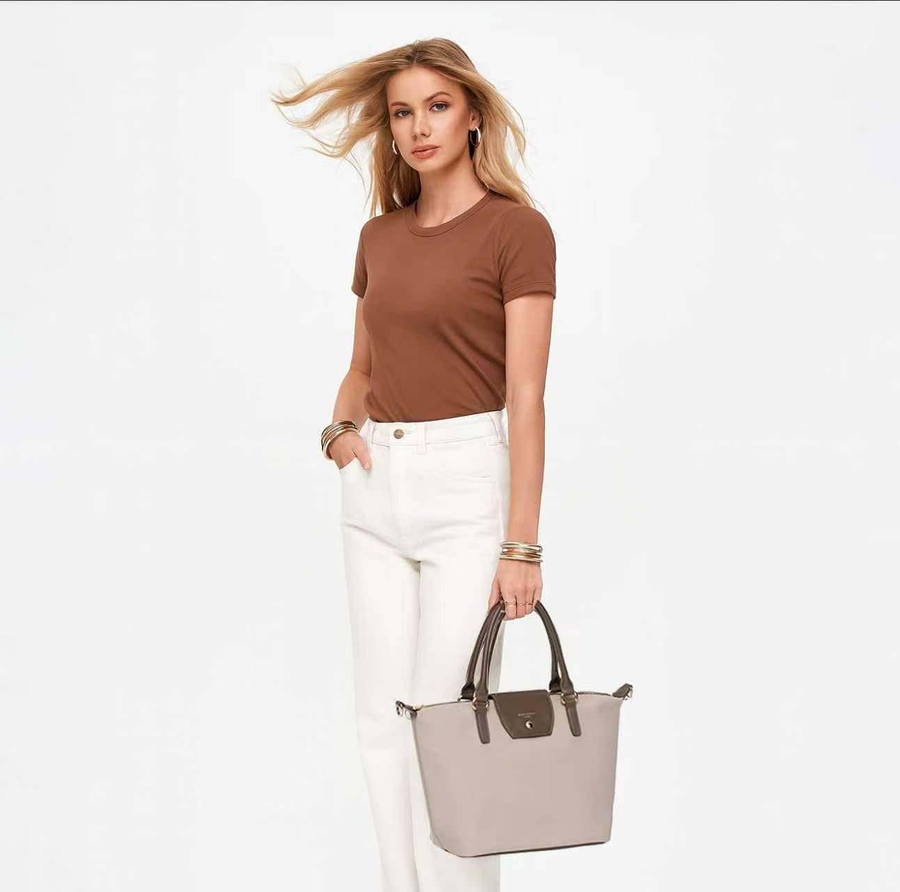 David Jones - Damska torba nylonowa - Torba na zakupy Miękka torba na zakupy o dużej pojemności - Zakupy Noszone ramię Pasek na ramię - Elegancka praca Miasto Podróże Moda Oryginalny Trend, czarny