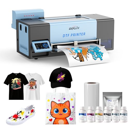 Image of EXPLUX A3 DTF Printer XP600 Printhead S13 | Scheduled Auto-Cleaning, Built-in White Ink Circulation, 5 inch Touchscreen, 5-Min Fast Printing, for Startups & Small Businesses