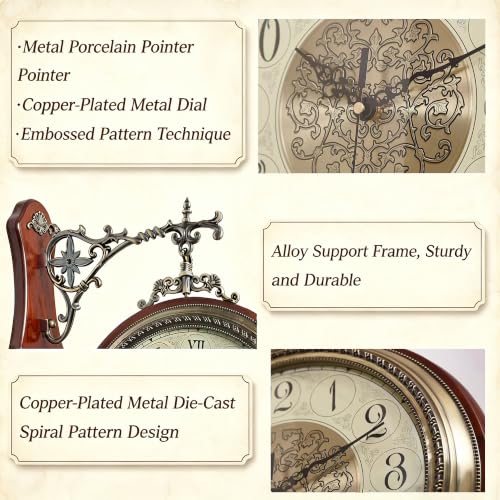 Image of Homestia Double Sided Wall Clock Vintage Style Silent Non-Ticking Clock