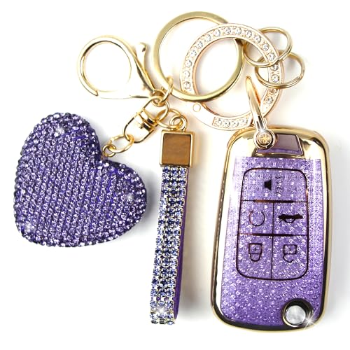 Coque de clé Buick 5 boutons : cadeau idéal avec porte-clés brillant femme