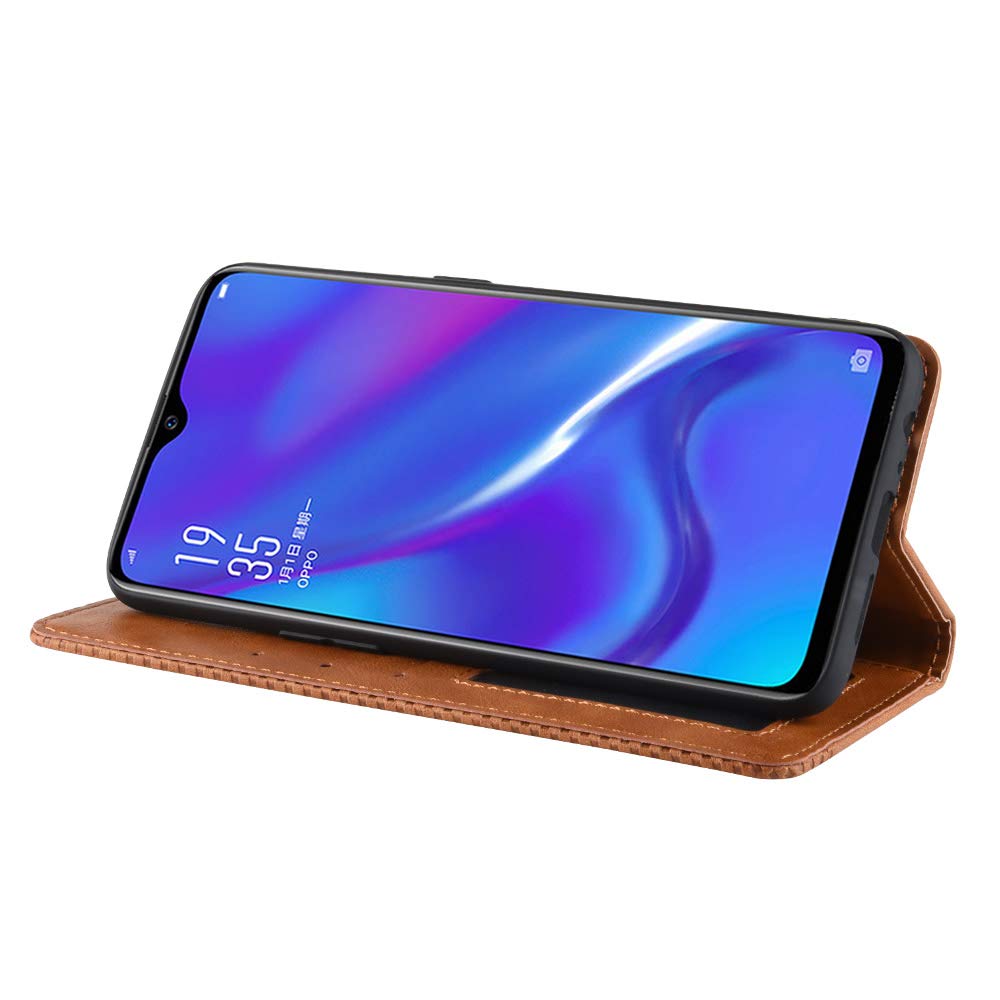 BaiFu Cover per Oppo K1, Supporto Stand, Pelle Magnetica Libro Flip Portafoglio per Oppo K1-01