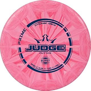 Dynamic Discs Prime Burst Judge Disc Golf Putter | 170g Plus | Throwing Frisbee Golf Putter | Stable Disc Golf Flight | Beaded Disc Golf Putter | Stamp Color Will Vary (Red/Pink)