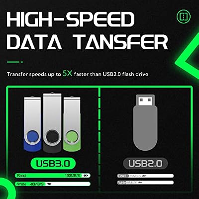 FEBNISCTE 32GB 3.0 USB Flash Drive Pack of 10, Thumb Drives Swivel Zip Drive Jump Drive Memory Sticks Flash Drive Bulk High Speed Thumb Drive