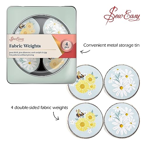 Sew Easy Pattern Fabric Weights - for Sewing Crafts, Pattern Cutting, Dressmaking, Tailoring, Quilting, 4 x 75g, Daisy - Image 2