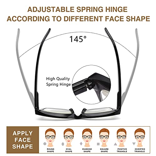 Louol Readers LR-LZS01FKHCB-2.0 Louol 3 Pack Readers For Women Oprah Style Square Reading Glasses thumb #5