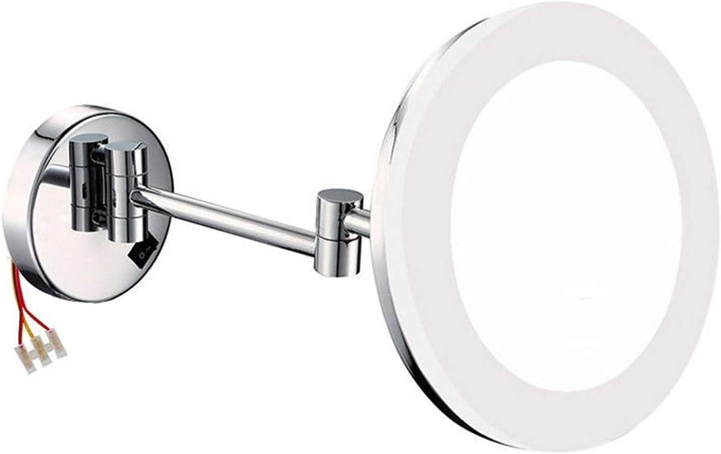 Miroir de maquillage LED mural extensible avec grossissement 7X
