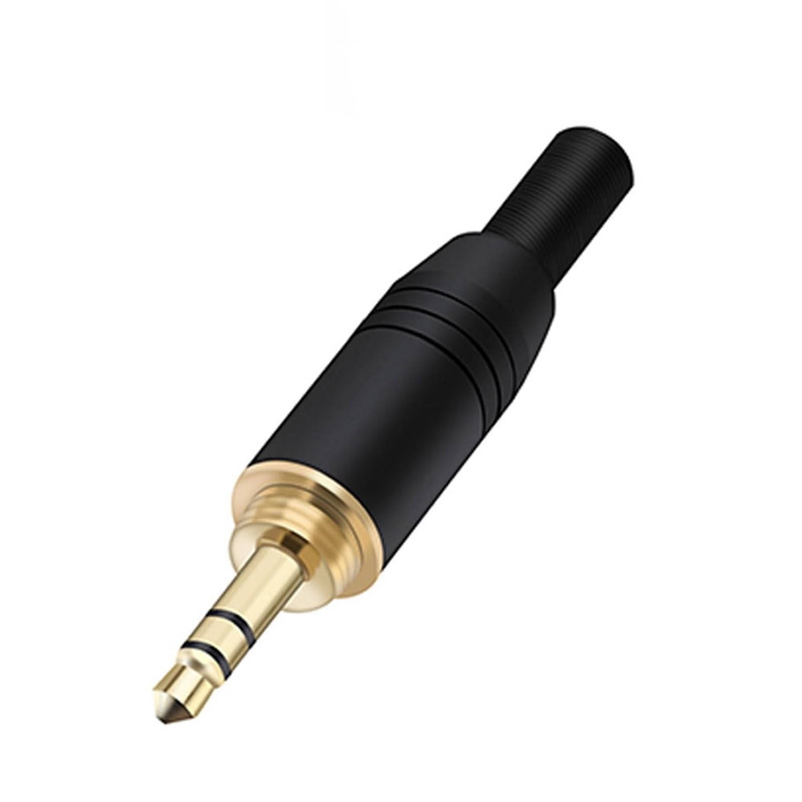 Lot de 10 connecteurs de câble de soudage mâle stéréo à 3 pôles Jack de 3,5 mm avec vis de tube en aluminium à ressort connecteur stéréo de 3,5 mm (5 Black 5 Silver)
