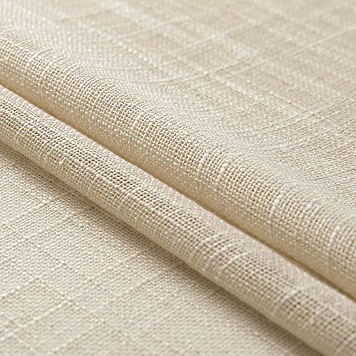Xtmyi Beige Kitchen Curtains 24 Inch Long For Bathroom Neutral Casual Weave Linen Textured Sheer Short Rod Pocket Small Half Window Treatments Tier For Bedroom Natural Flax Color #TOP5