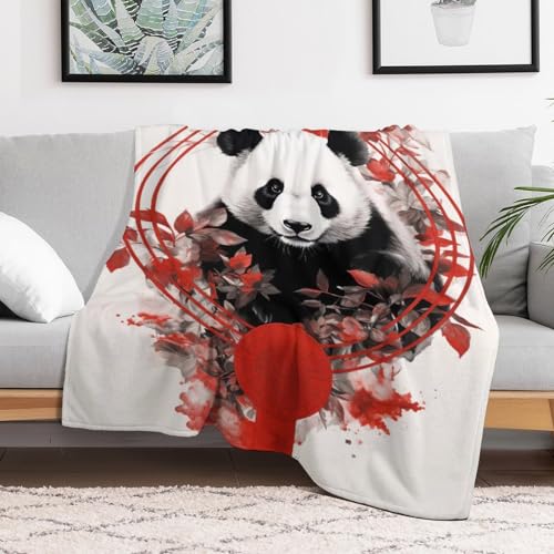 Plaid couverture panda en flanelle chaude contre les frissons du soir