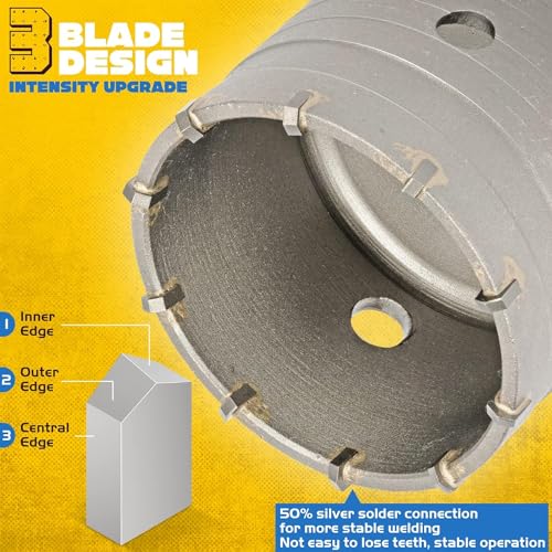 Xdovet QBKKQ-011 11Pcs Concrete Hole Saw Set Tungsten Steel Sds Plus Shank Masonry Wall Hole Opening Drill Bits thumb #2