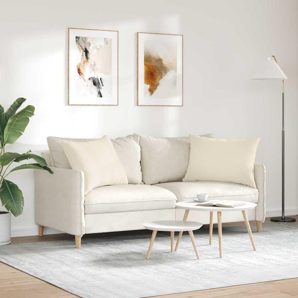 Cuscino per divano, 2 pezzi, beige, 70 x 50 cm, tessuto con imbottitura in poliestere, sfoderabile, morbido e imbottito per soggiorno, ufficio, sala da pranzo, antiscivolo e confortevole