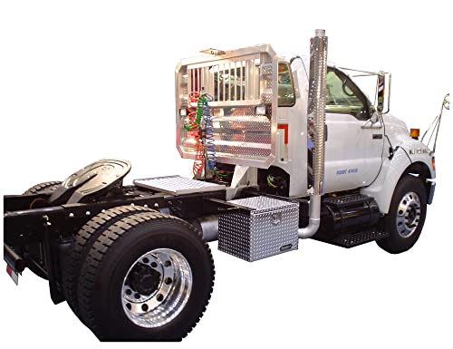 Image of Buyers Products 1705100 Diamond Tread Aluminum Underbody Truck Tool Box, 18 x 18 x 24, Made in USA, .100 in. Thick, Corrosion Resistant, Locking Compression Latch, Secure Storage for Work Trucks