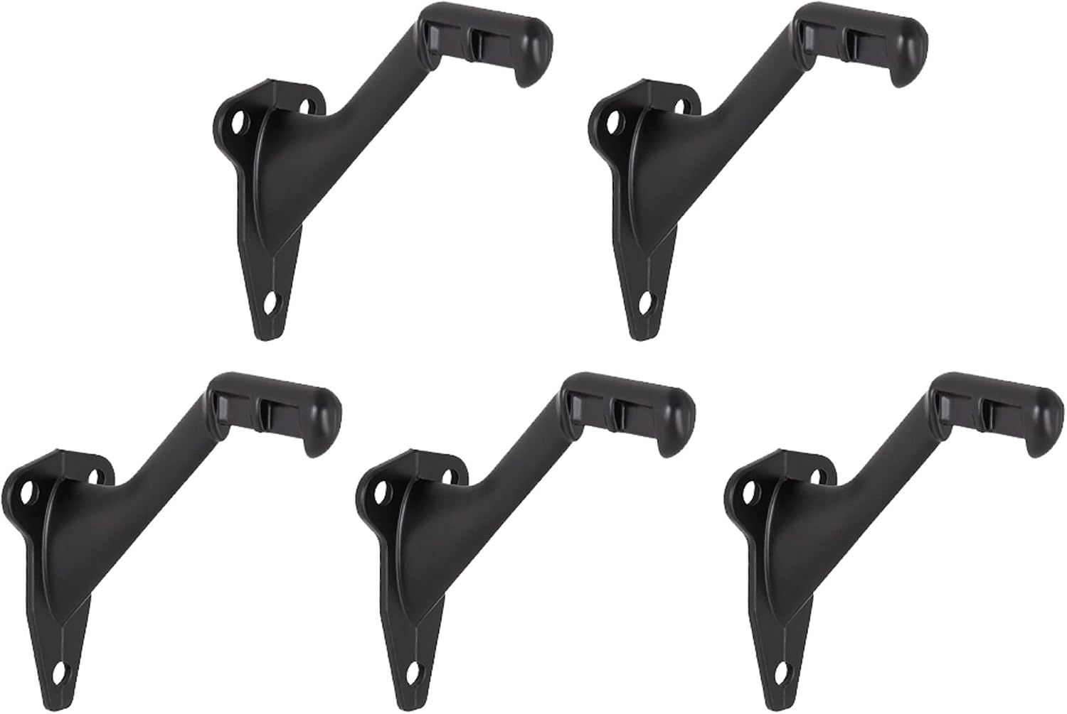 Design House 188151 Standard Hand Rail Bracket, 5-Pack, Matte Black