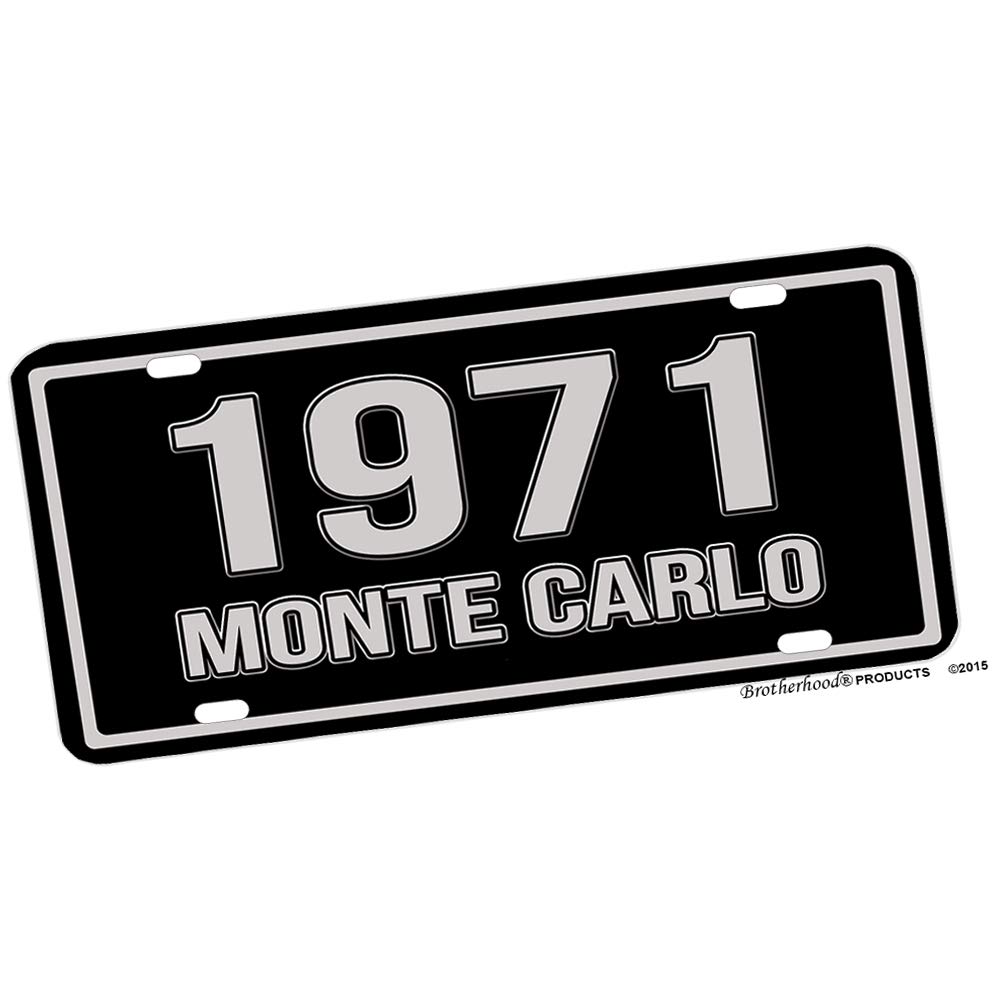 Compatible with Monte Carlo Year 1971 Reproduction Car Company Garage Signs Metal Vintage Style Decor Metal Tin Aluminum Novelty License Plate