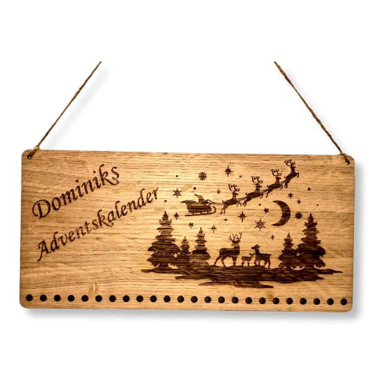 Personalisierter Adventskalender mit Namen | Weihnachtskalender | Advent | Adventskalender für Kinder | Jutesäckchen (Komplettset)