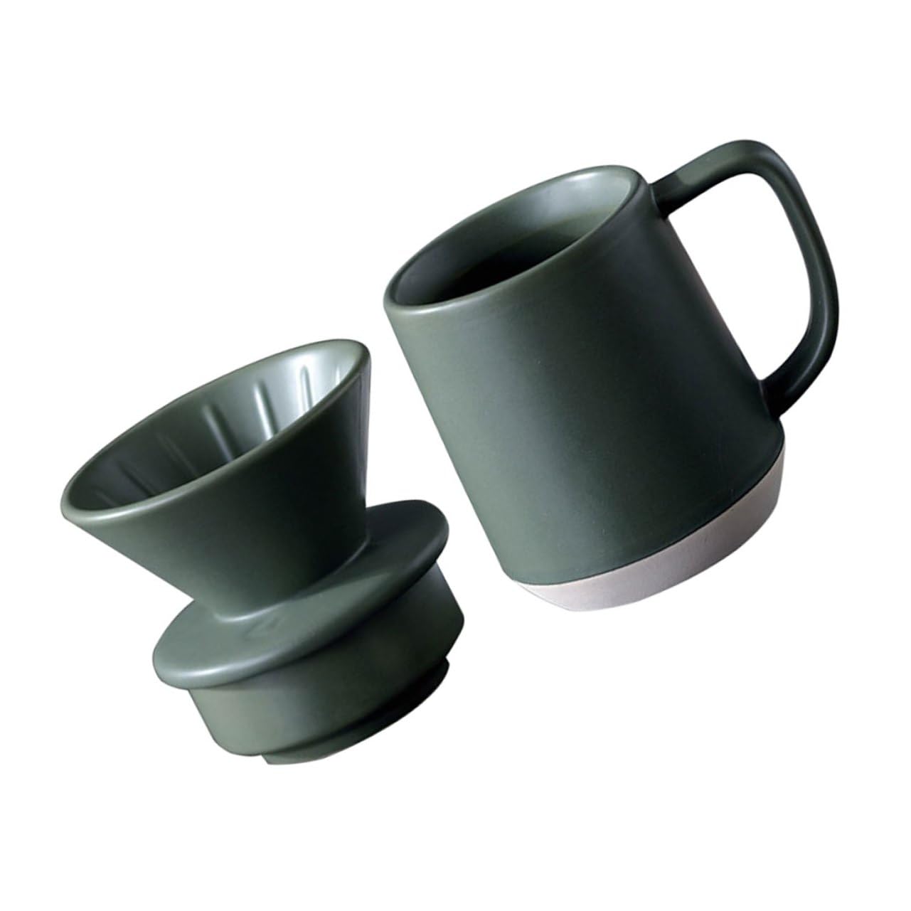 Filtro de Cerámica Verde para Café y Leche con Asa Taza Ligera y Práctica para Uso Doméstico y Viajes Diseño Sencillo y Duradero para Preparar Café con Sabor Fino