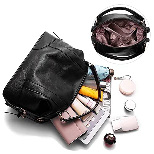 Mudono Boston Tote Bag for Women Large Capacity Shoulder Bag Top Handle Handbag Casual Crossbody Bag Retro Satchel4