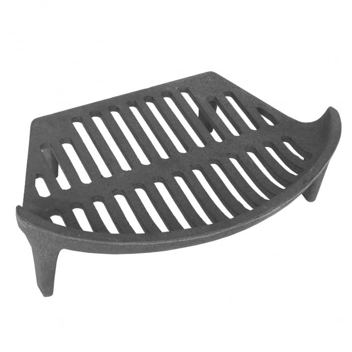 Heavy Duty Conventional Large Cast Iron Sturdy Fireplace Accessory Fire Coal Log Grate, Metal Black GRA01-38x27x12cm