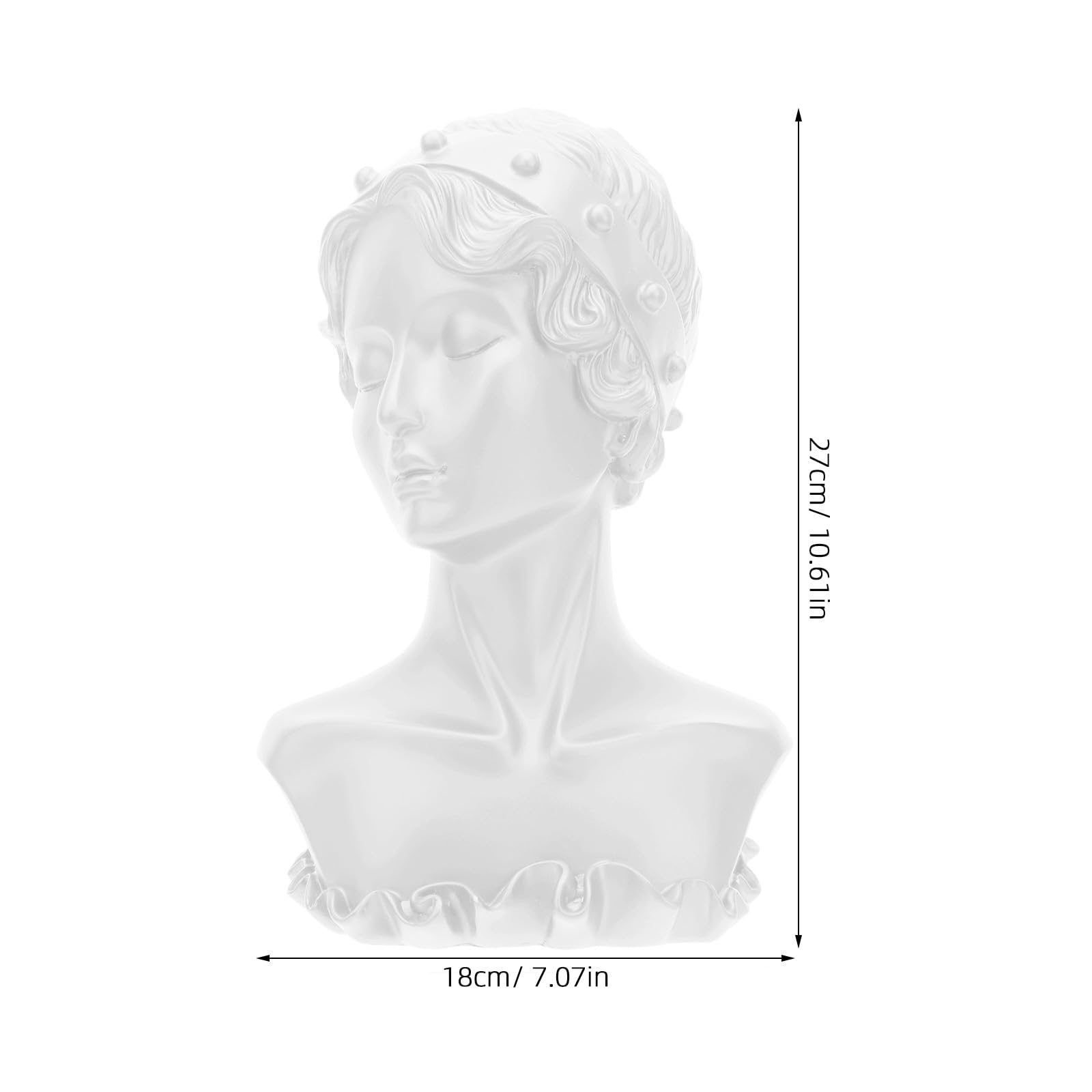 SOIMISS Présentoir Buste en Résine pour Collier et Boucles D’oreilles Blanc