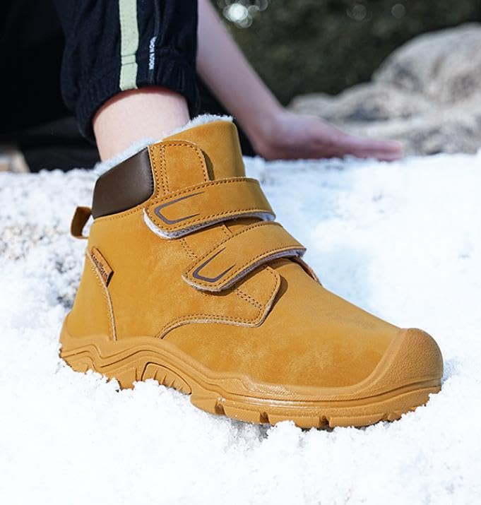 boys/girls Snow Boots Waterproof Shoes Winter Warm Fur Lined Non Slip Walking Fashion Hiking Boot4