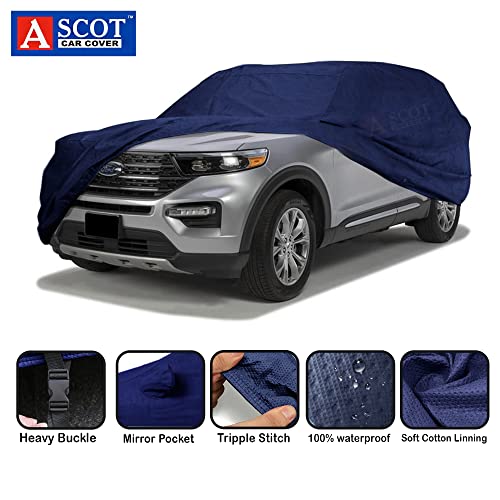 Image of ASCOT, CAR COVER for Hyundai Grand i10 Nios Car Body Cover Waterproof 3 Layers Custom-Fit All Weather for Indoor & Outdoor Use (NIOS ASTA, TIEBOND Blue)