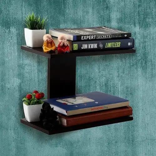 IRFANHANDICRAFTS Irfan Handicrafts wooden book shelf Open Book Shelf for home & office use MDF (Medium Density Fiber) Wall Shelf (Number of Shelves - 2)