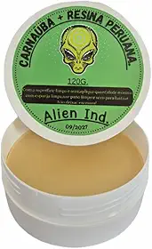 Cera Automotiva Carnaúba + Resina Peruana Alien Cera 120g | Brilho Espelhado, Remove Pequenos Riscos, Proteção e Revitalização da Pintura e Queimados