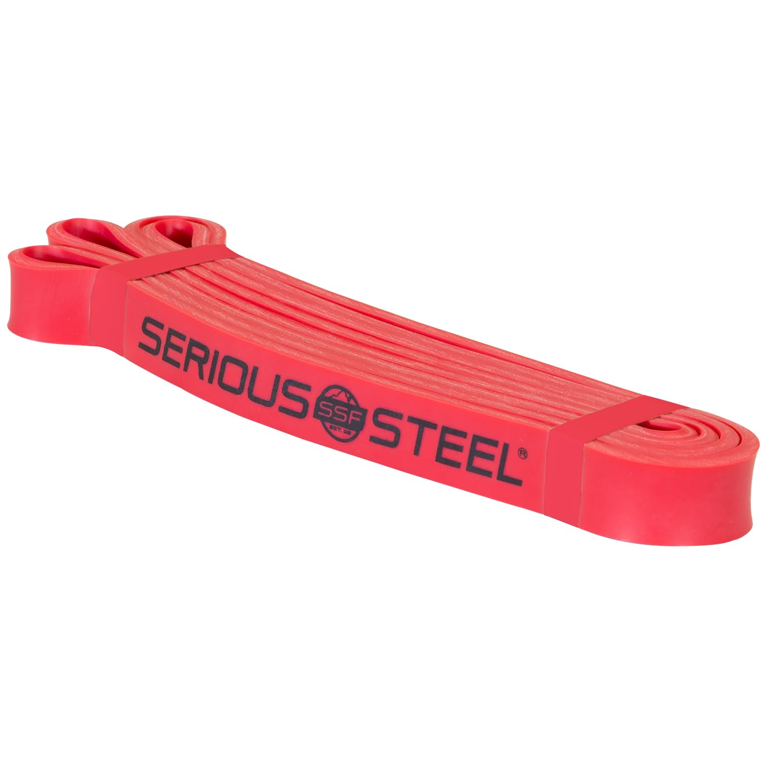 37" Red Serious Steel Fitness Resistance Training Bands (Portable Exercise Band System Training Bands - for Constant Tension, No Slack) - #2 Red