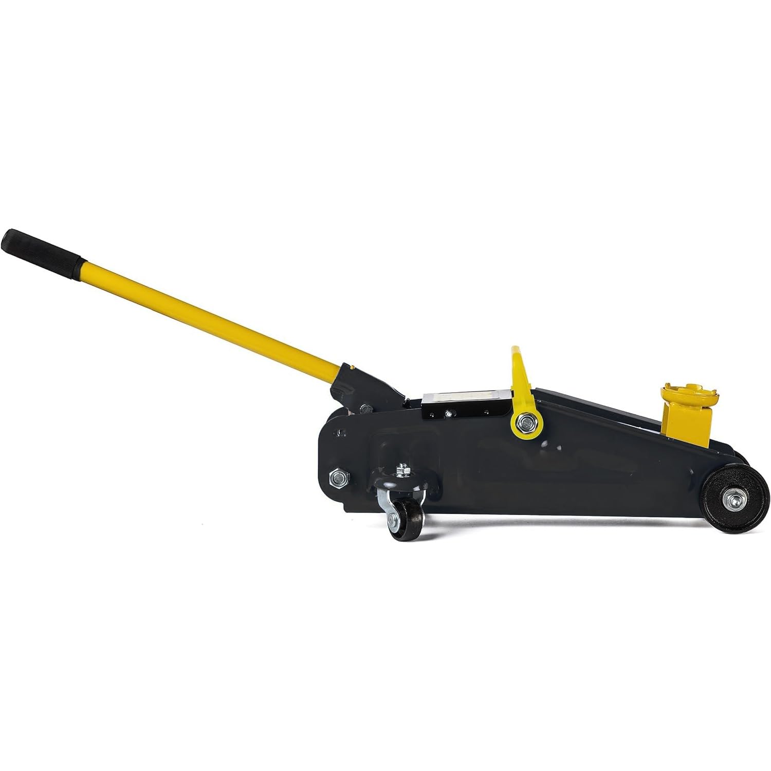 Cric Sollevatore Idraulico Auto Martinetto 2t Ruote Bidirezionali Cuscinetto Assetto Ribassato Professionale Veicoli Auto Moto Valigetta Nero Giallo