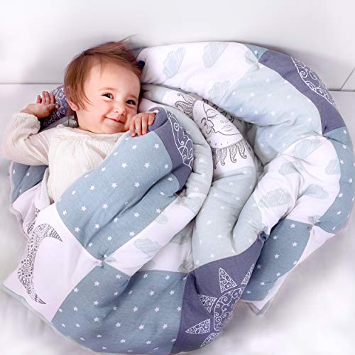 Cambria Baby Organic Cotton Baby Quilt. Thick Comforter Blanket with Thermal Polyester Batting