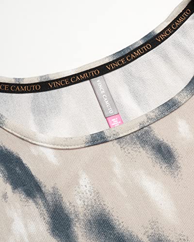 Vince Camuto Women's Pajama Set - Hacci Knit Long Sleeve Top And Sleepwear Joggers (S-Xl), Size Large, Acrylic Streaks #TOP1