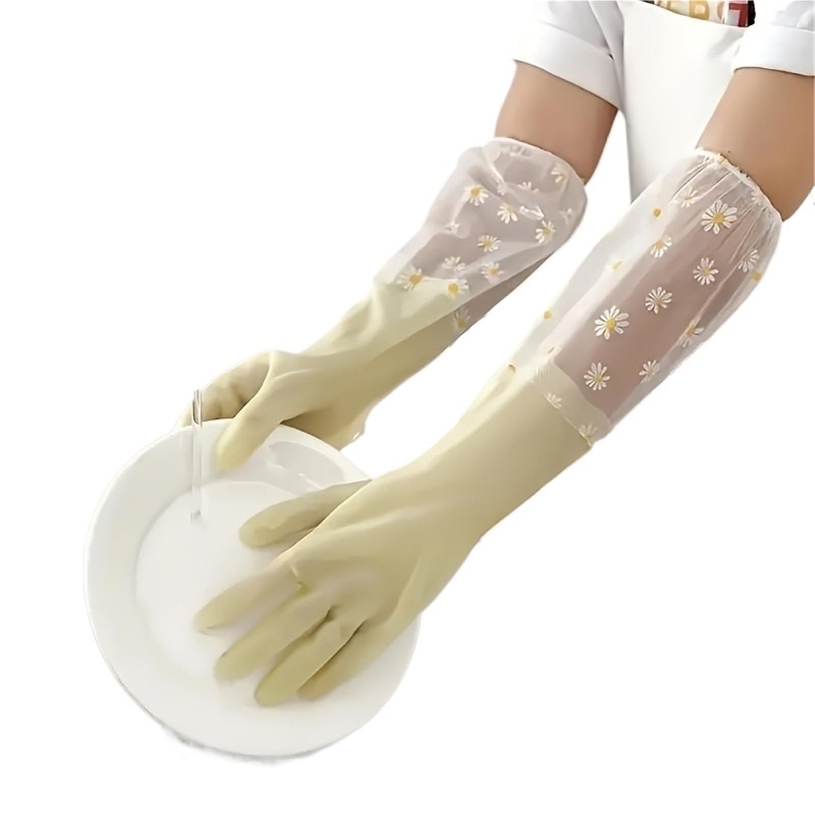 Guantes Limpieza Guantes de limpieza PVC manga larga, 1 par, impermeables, for cocina, lavavajillas, antideslizantes, for el hogar, duraderos