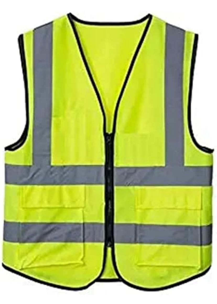 MS NAS Safety Jacket Reflective High Visibility use for Airport, Construction, Emergency, Landscaping, Sanitation, Security Guard, Engineering Jacket