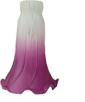 Vista 6 de Pantalla de cristal soplado Lily Flower, tulipán estilo Tiffany reemplazo para lámparas de mesa y pie, diámetro interior de apertura de 1.06