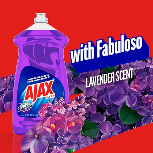 Image of Ajax Ultra Liquid Dish Soap With Fabuloso, Lavender Scent, 52 Oz