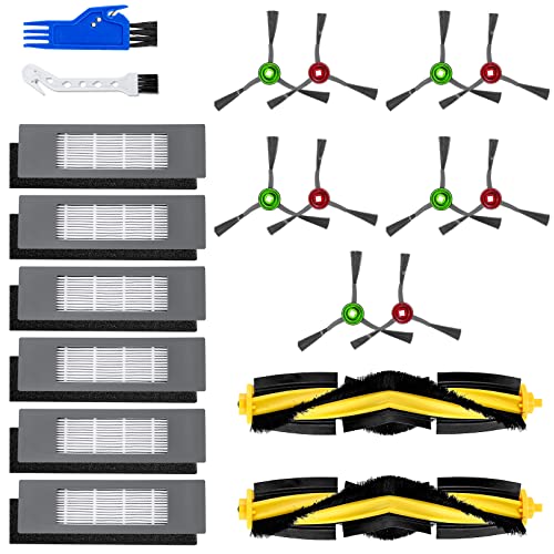 Replacement Parts for Deebot Ozmo 920/950/T8/T8 AIVI/T8 Max/T5/N7/N8 Pro/N8+/N8 Pro Plus/T9+/Yeedi Vac 2 Pro Main Brush Side Brushes Deebot Filter Kit LUXRILIX