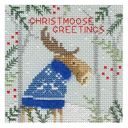 Bothy Threads Cross Stitch Kit - Christmas Card - Xmas Moose